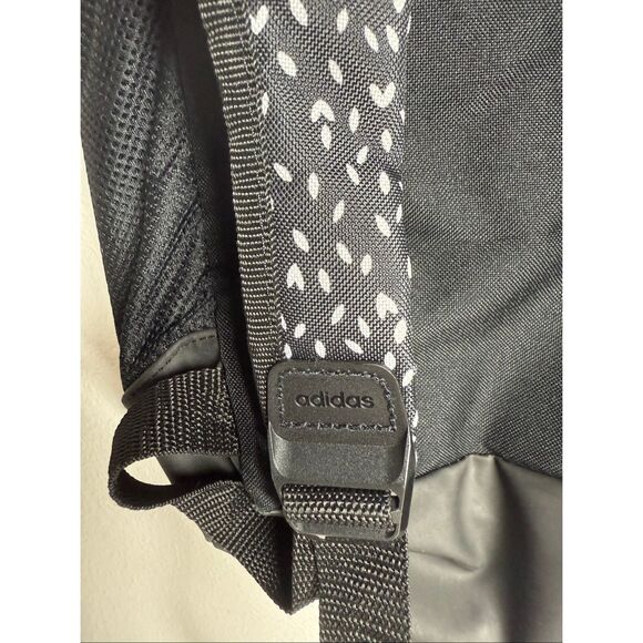 Rare Adidas Linear Graphic Backpack Black White Padded Straps - Picture 4 of 15